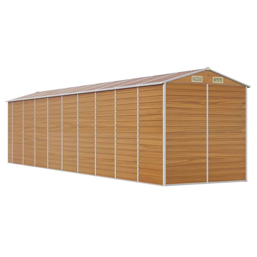 Abri de jardin marron clair 191x810x198 cm acier galvanisé - 7