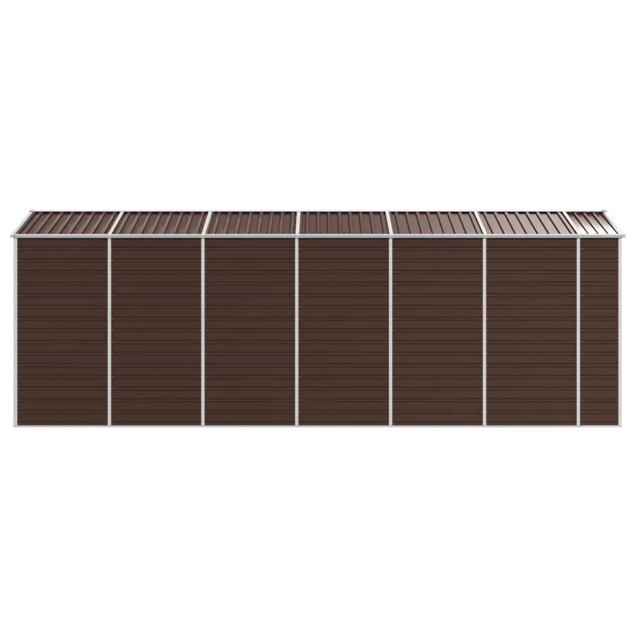 Abri de jardin marron 191 x 555 x 198 cm en acier galvanisé - 6