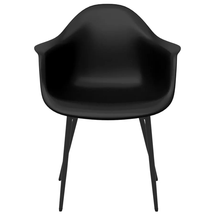 Chaises à manger lot de 4 noir PP - 4