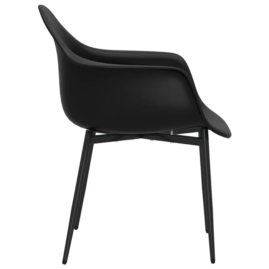 Chaises à manger lot de 4 noir PP - 5