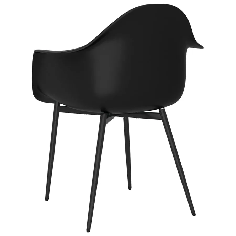 Chaises à manger lot de 4 noir PP - 6