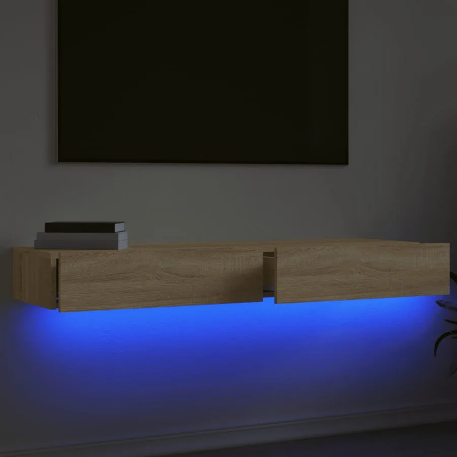 Meubles TV avec éclairage LED 2 pcs chêne sonoma 60x35x15,5 cm - 4