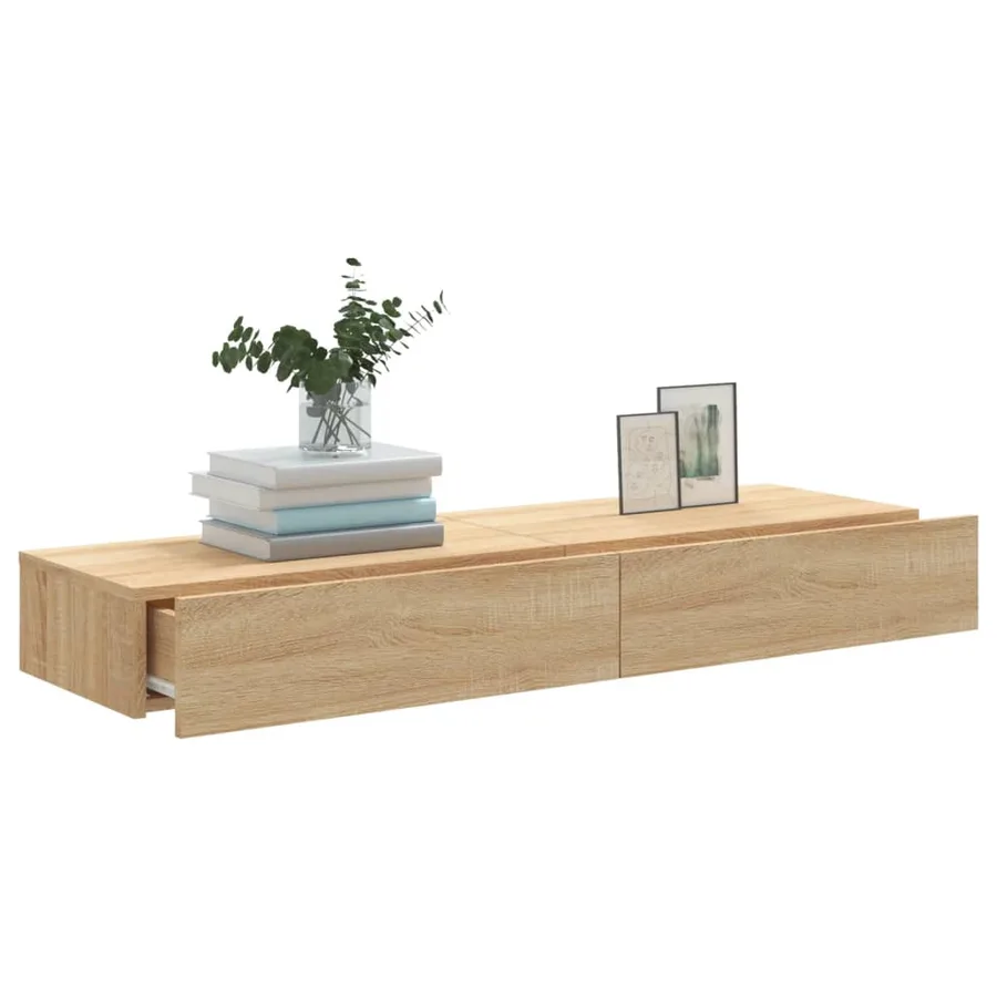 Meubles TV avec éclairage LED 2 pcs chêne sonoma 60x35x15,5 cm - 5