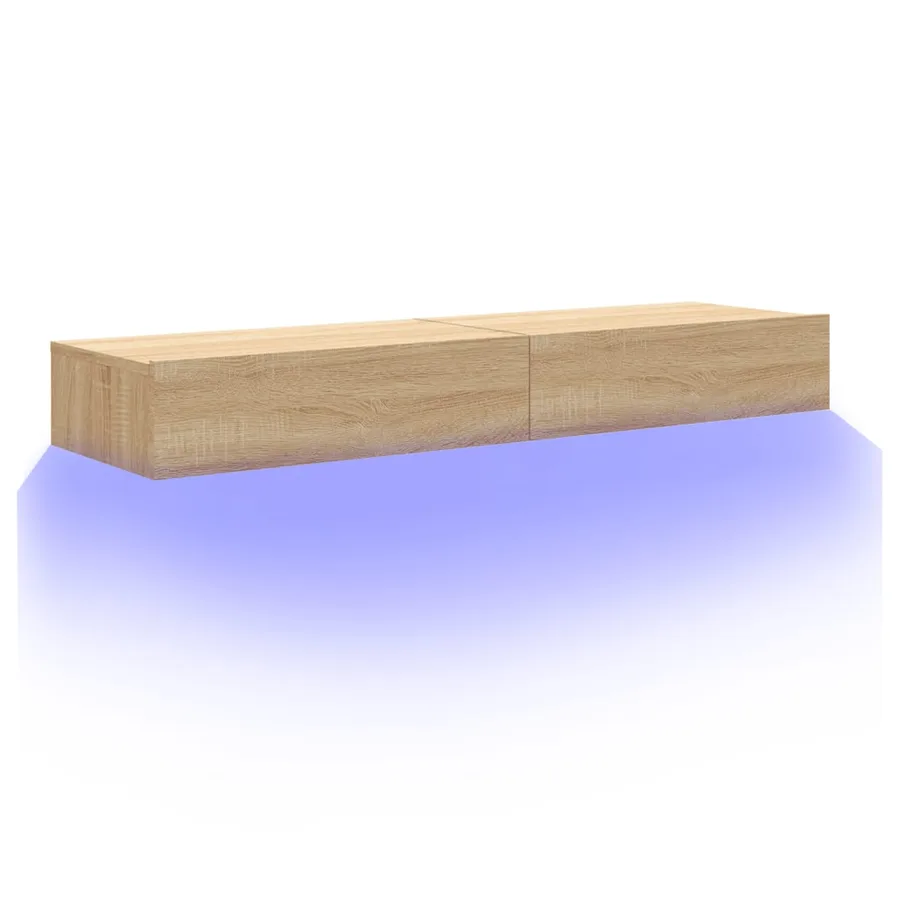 Meubles TV avec éclairage LED 2 pcs chêne sonoma 60x35x15,5 cm - 6