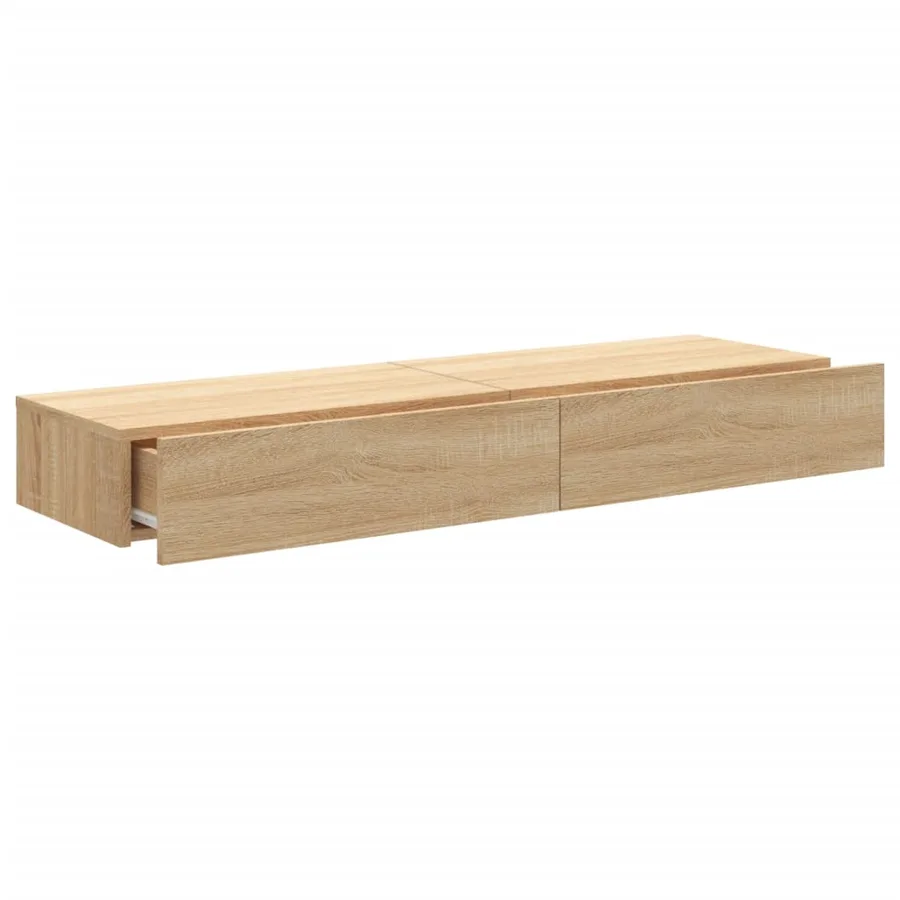 Meubles TV avec éclairage LED 2 pcs chêne sonoma 60x35x15,5 cm - 7