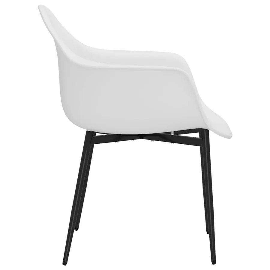 Chaises à manger lot de 6 blanc PP - 5