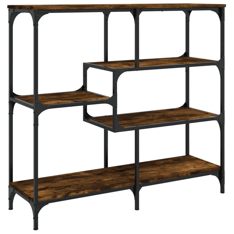 Table console chêne fumé 103x32x95 cm bois d'ingénierie - 2