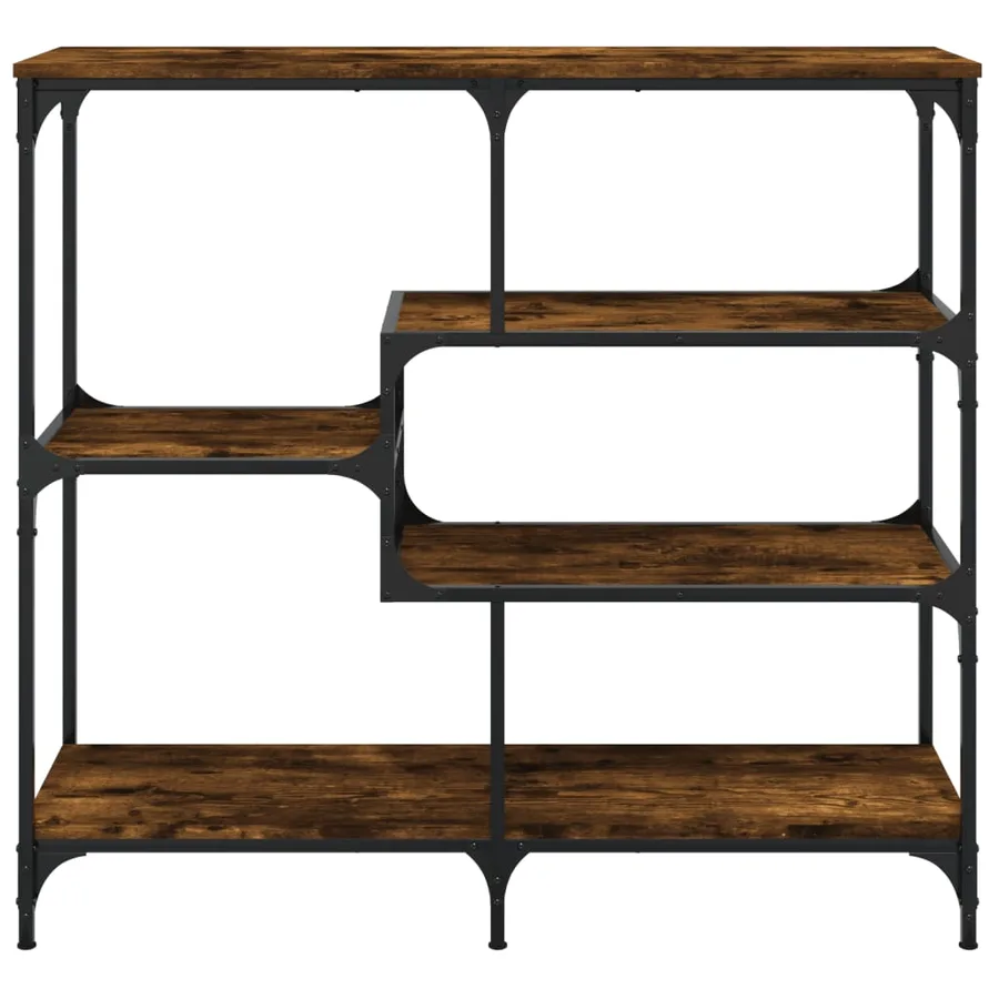 Table console chêne fumé 103x32x95 cm bois d'ingénierie - 4