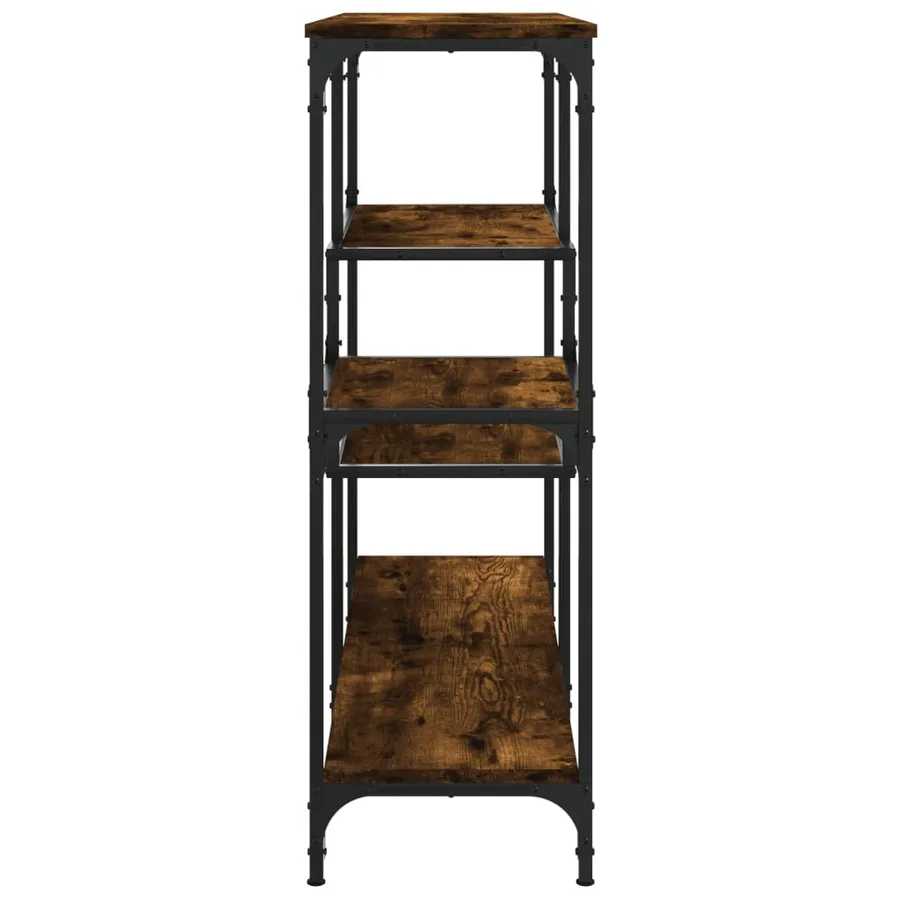 Table console chêne fumé 103x32x95 cm bois d'ingénierie - 5