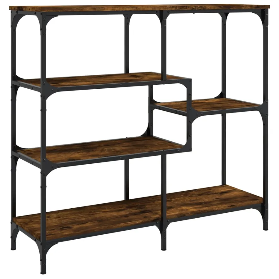 Table console chêne fumé 103x32x95 cm bois d'ingénierie - 6