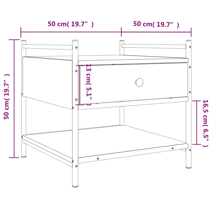 Table basse noir 50x50x50 cm bois d'ingénierie - 11