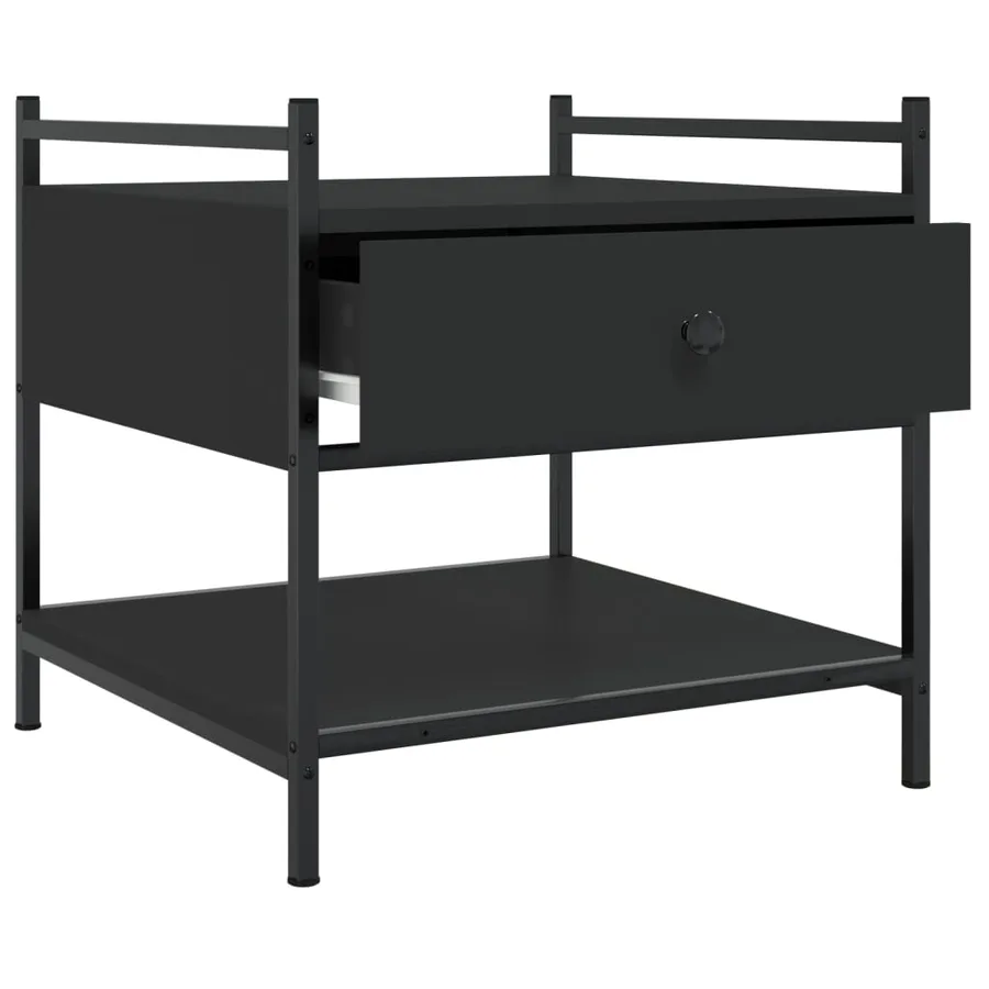 Table basse noir 50x50x50 cm bois d'ingénierie - 5