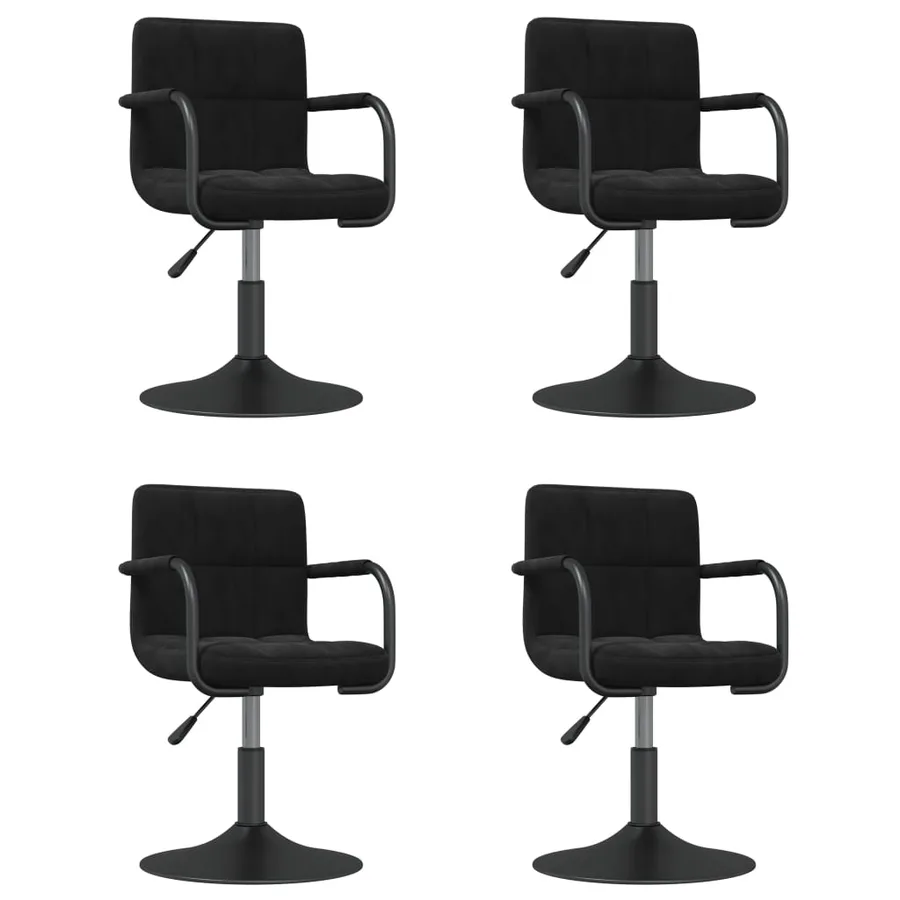 Chaises pivotantes à manger lot de 4 noir velours - 2