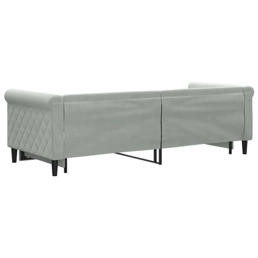 Lit de jour avec gigogne sans matelas gris clair 80x200 cm - 5