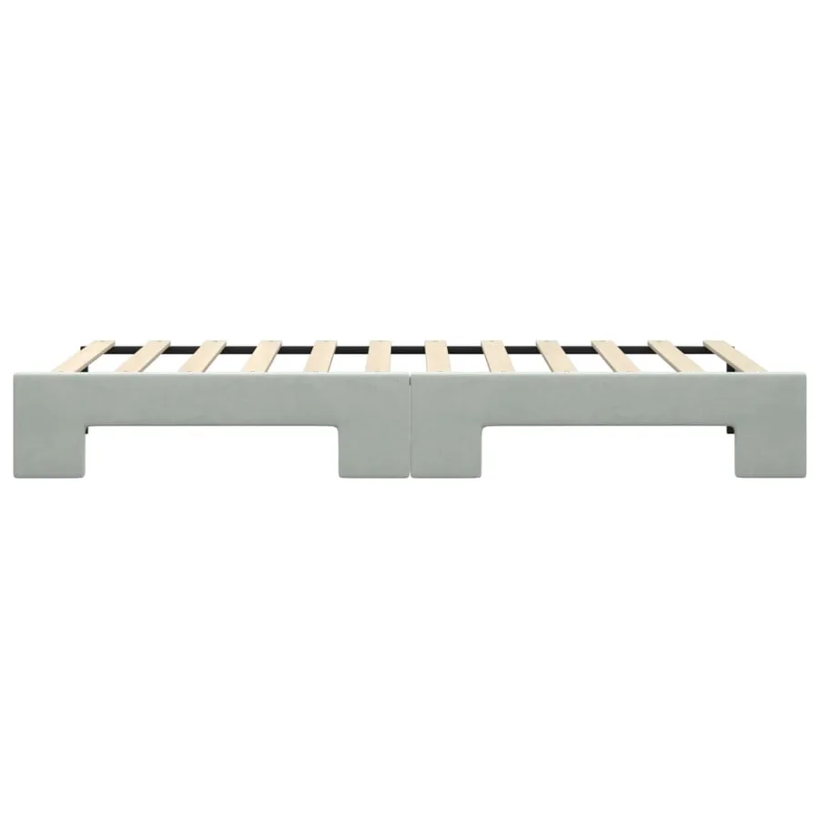 Lit de jour avec gigogne sans matelas gris clair 80x200 cm - 9