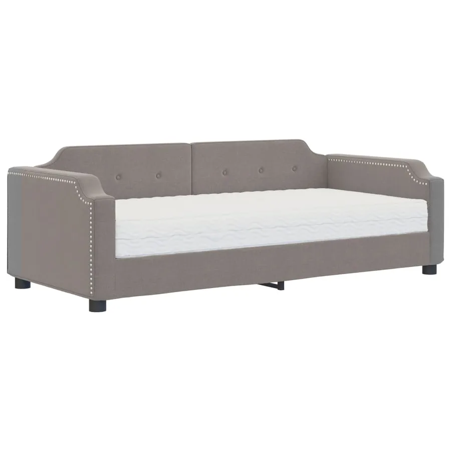 Lit de jour avec matelas taupe 80x200 cm tissu - 2