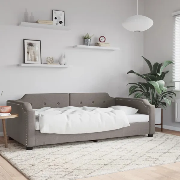 Lit de repos sans matelas taupe 80x200 cm tissu