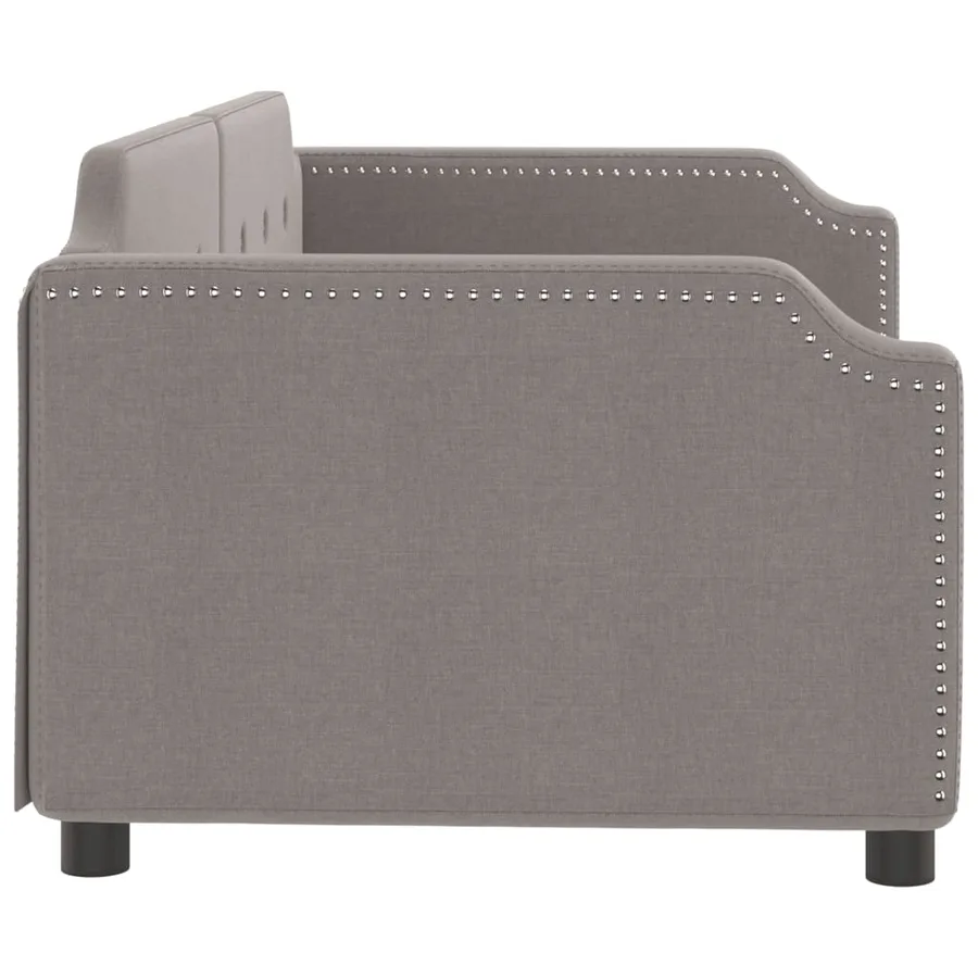 Lit de repos sans matelas taupe 80x200 cm tissu - 4