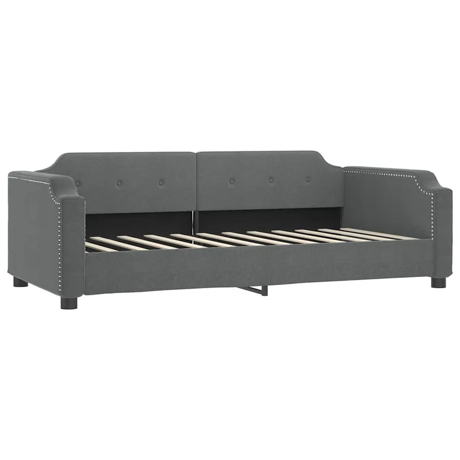 Lit de repos sans matelas gris foncé 80x200 cm tissu - 2