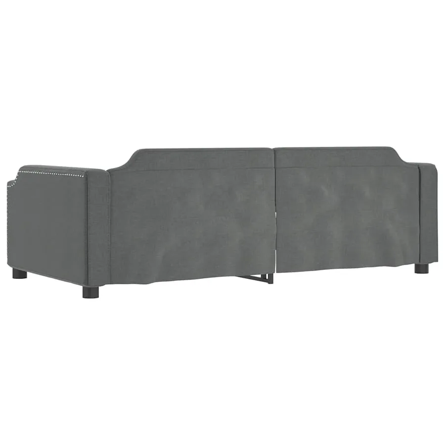 Lit de repos sans matelas gris foncé 80x200 cm tissu - 5