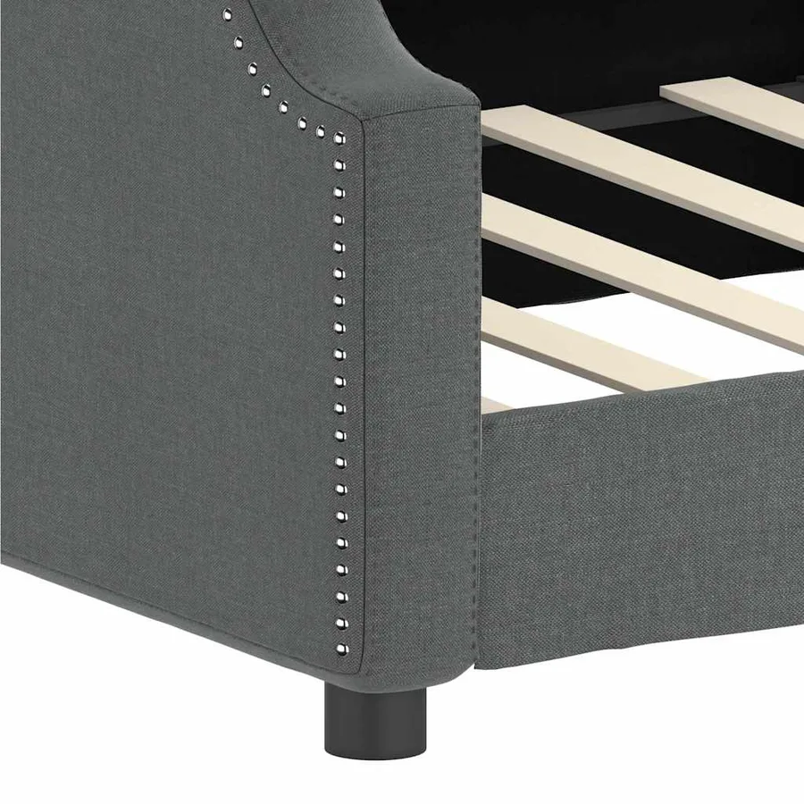 Lit de repos sans matelas gris foncé 80x200 cm tissu - 6
