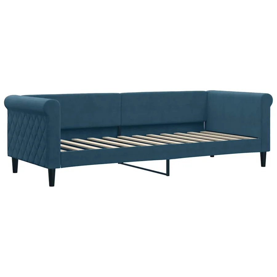 Lit de jour avec matelas bleu 80x200 cm velours - 3