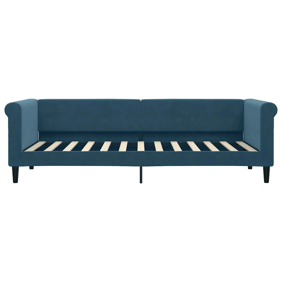 Lit de jour avec matelas bleu 80x200 cm velours - 4
