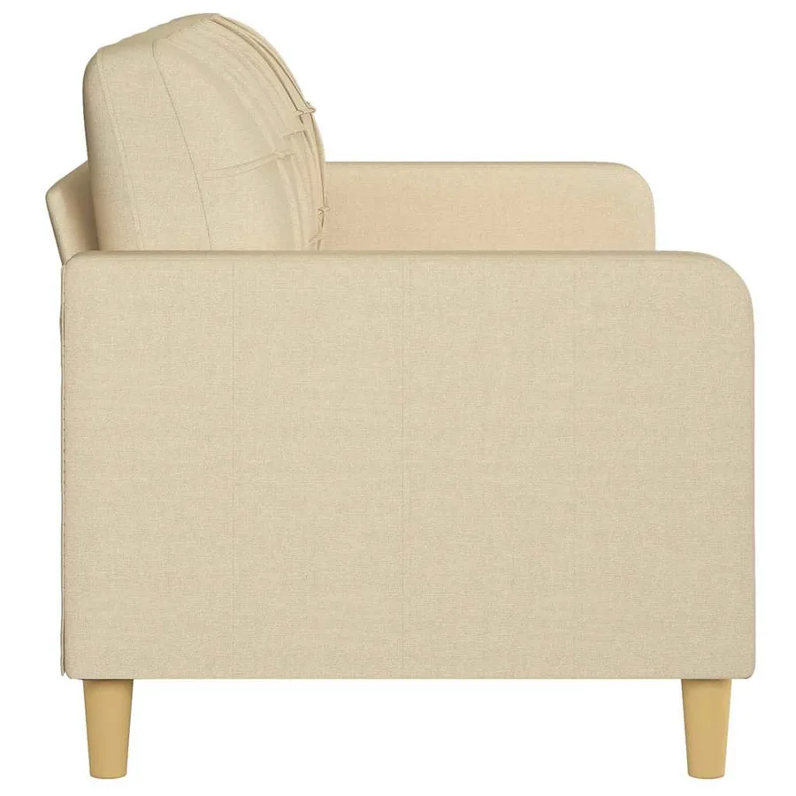 Canapé à 3 places Crème 180 cm Tissu - 4