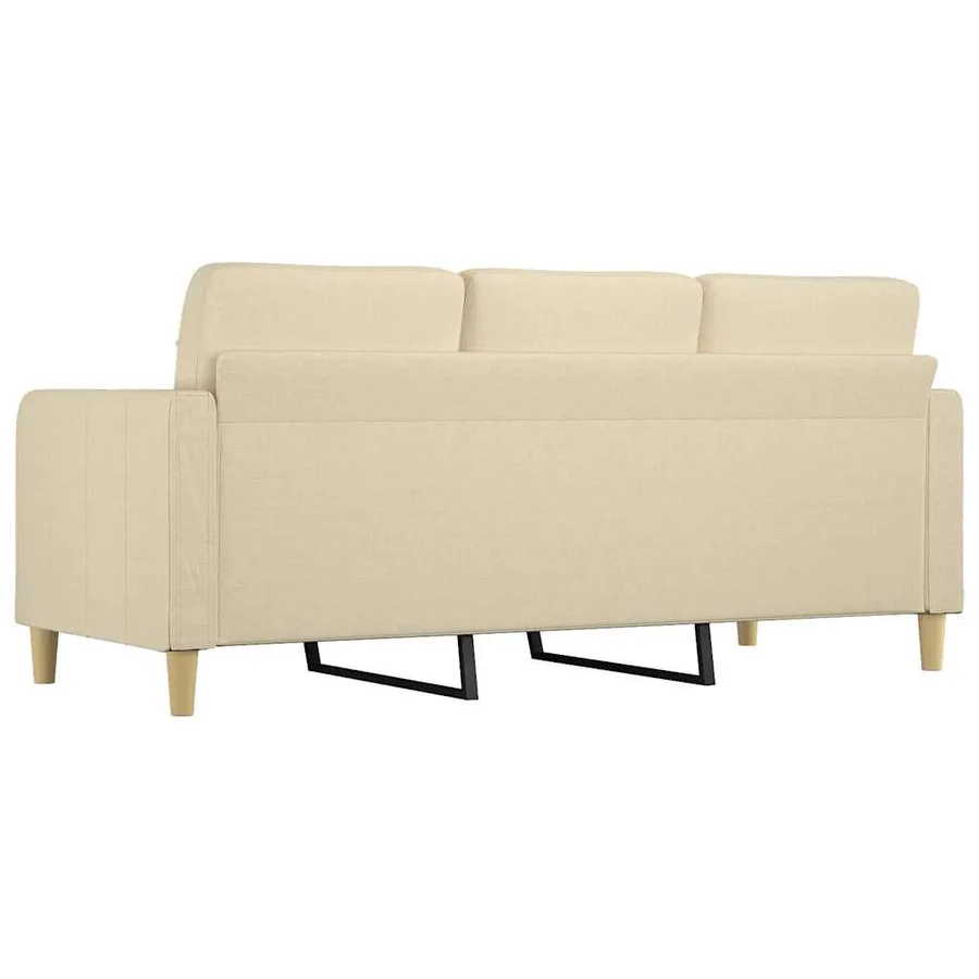 Canapé à 3 places Crème 180 cm Tissu - 5