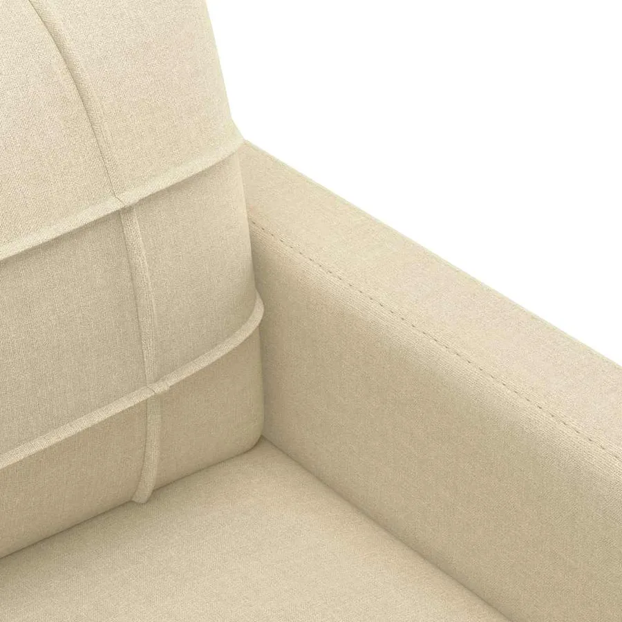 Canapé à 3 places Crème 180 cm Tissu - 6