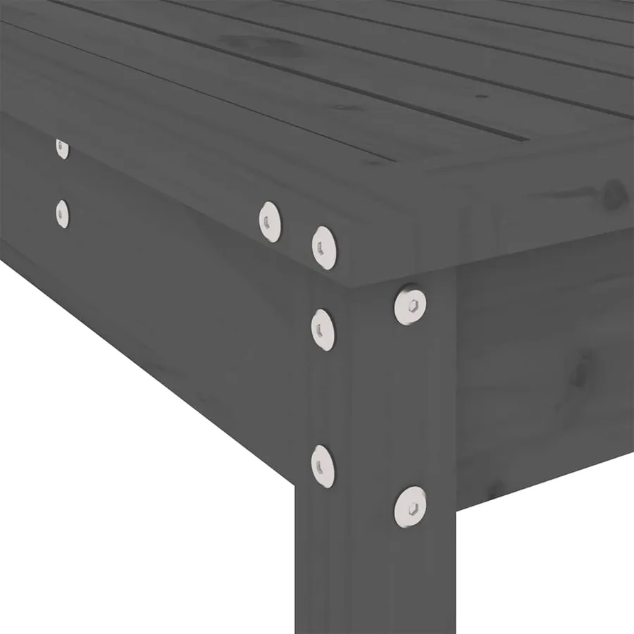 Ensemble de bar de jardin 7 pcs gris bois de pin massif - 7