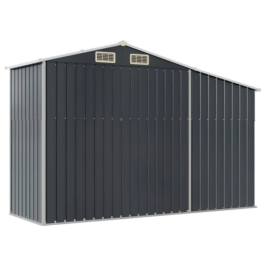 Abri de jardin anthracite 277x93x179 cm acier galvanisé - 6