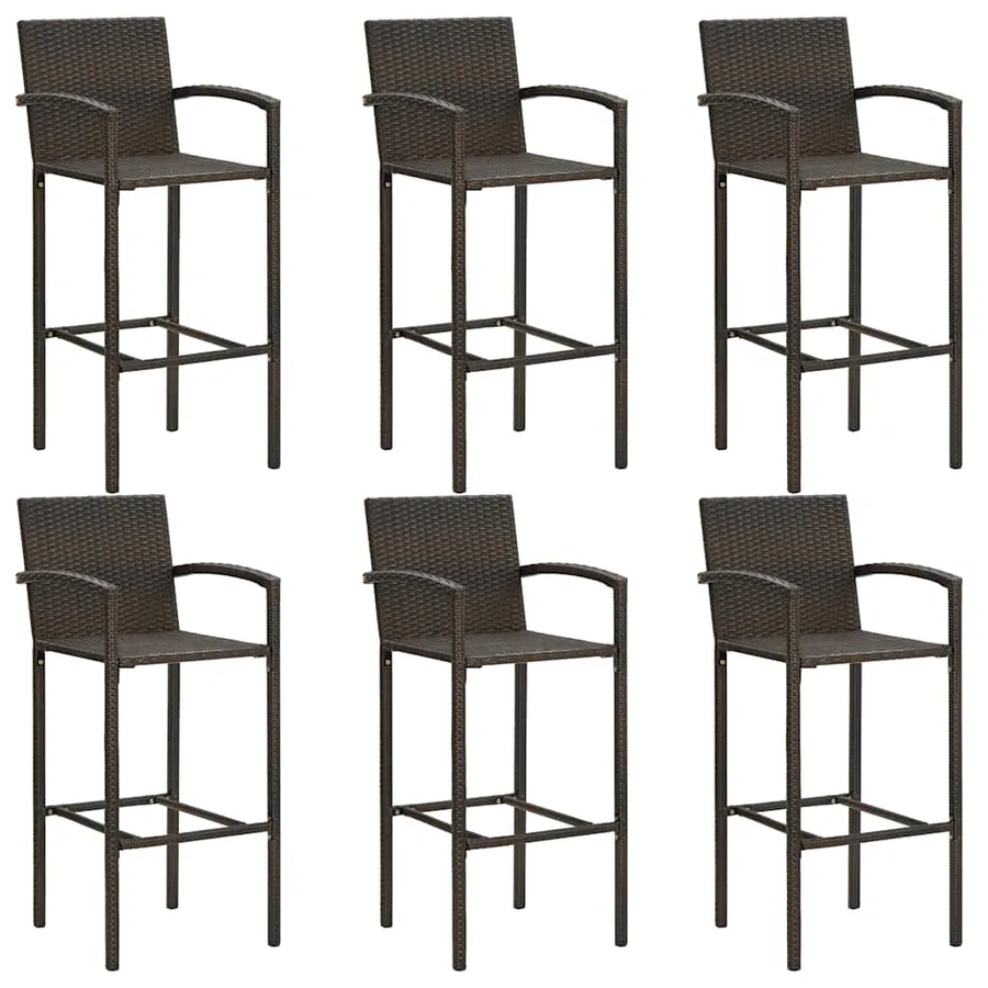 Ensemble de bar de jardin 7 pcs Marron - 7
