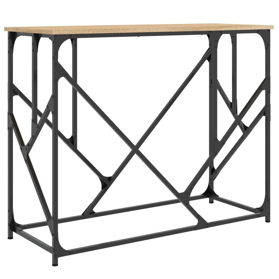 Table console chêne sonoma 100x40x80 cm bois d'ingénierie - 2