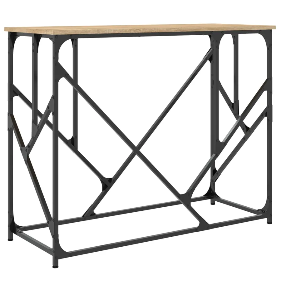 Table console chêne sonoma 100x40x80 cm bois d'ingénierie - 6