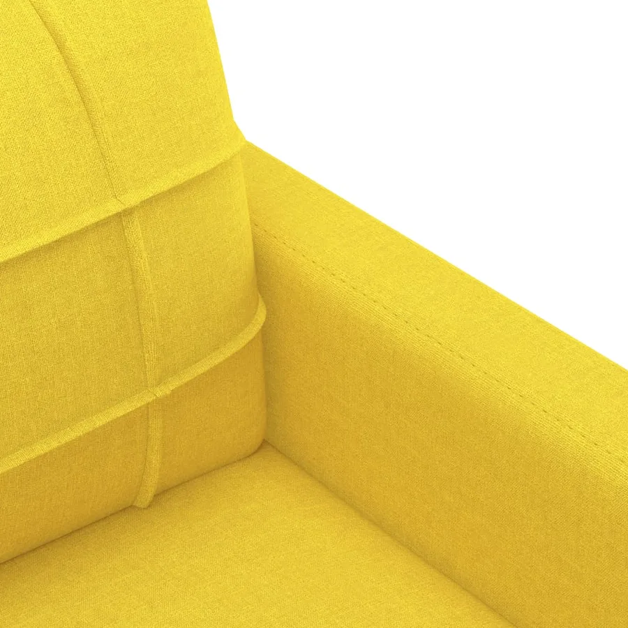 Ensemble de canapés 3 pcs avec coussins Jaune clair Tissu - 6