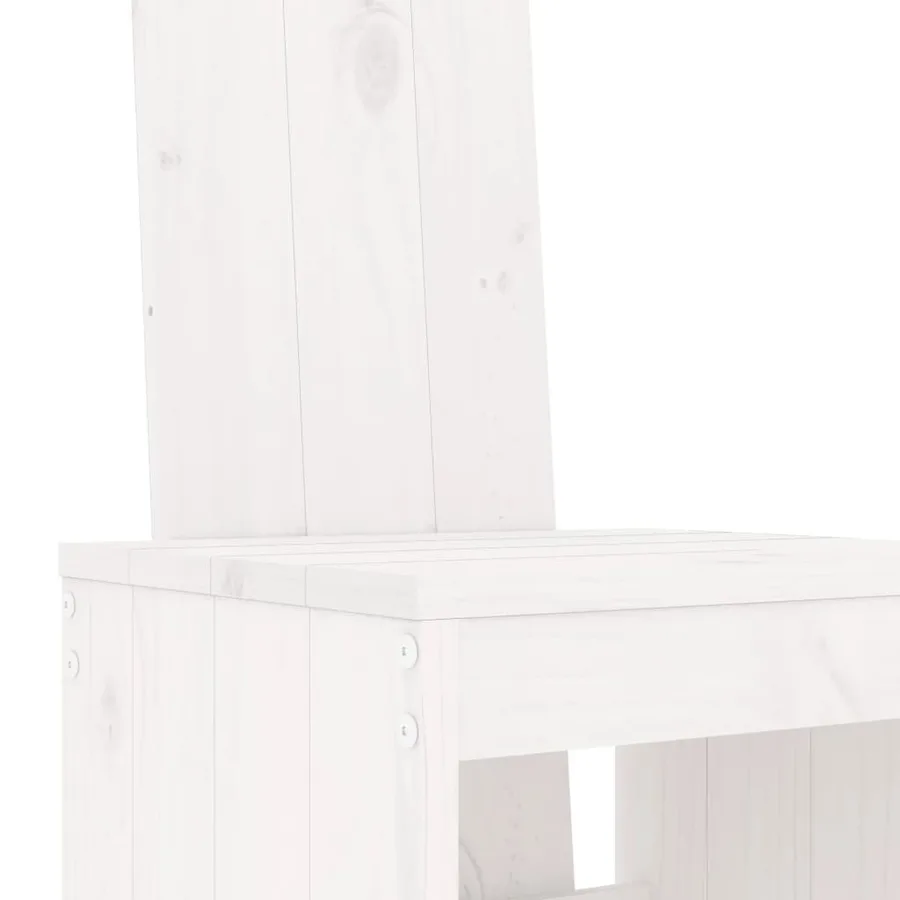 Ensemble de bar de jardin 9 pcs blanc bois de pin massif - 5