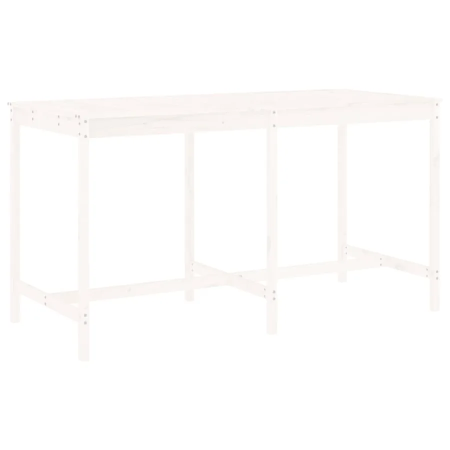 Ensemble de bar de jardin 9 pcs blanc bois de pin massif - 6