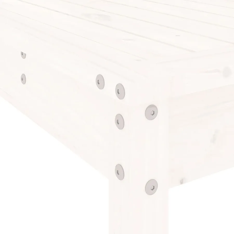 Ensemble de bar de jardin 9 pcs blanc bois de pin massif - 7
