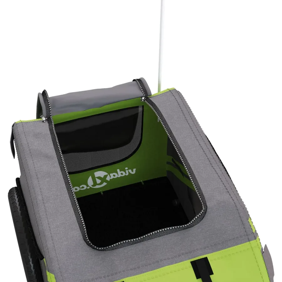 Remorque de vélo pour animaux de compagnie vert et gris - 11