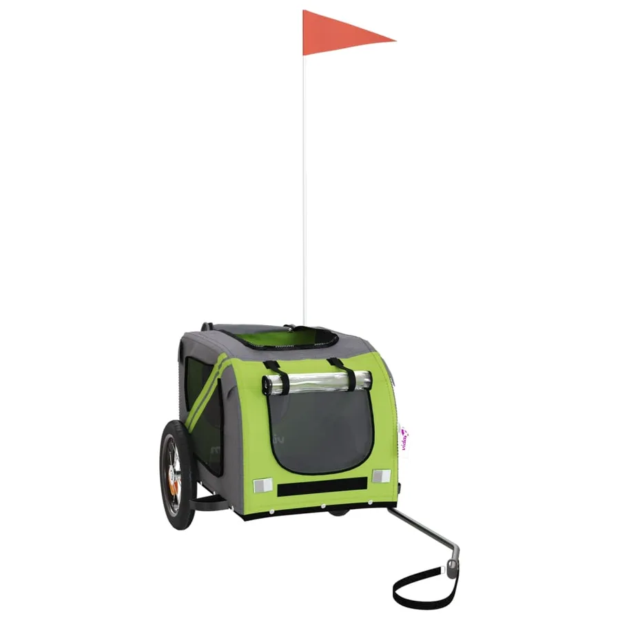 Remorque de vélo pour animaux de compagnie vert et gris - 3