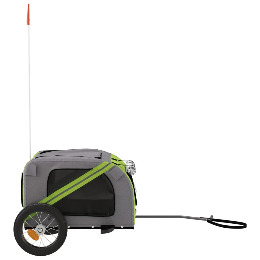 Remorque de vélo pour animaux de compagnie vert et gris - 6