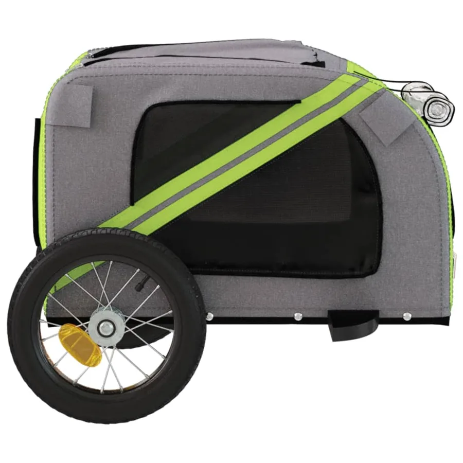 Remorque de vélo pour animaux de compagnie vert et gris - 7