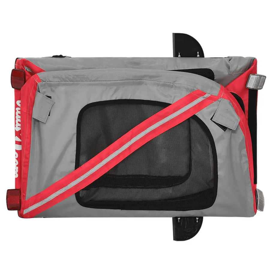 Remorque de vélo pour animaux de compagnie rouge et gris - 10
