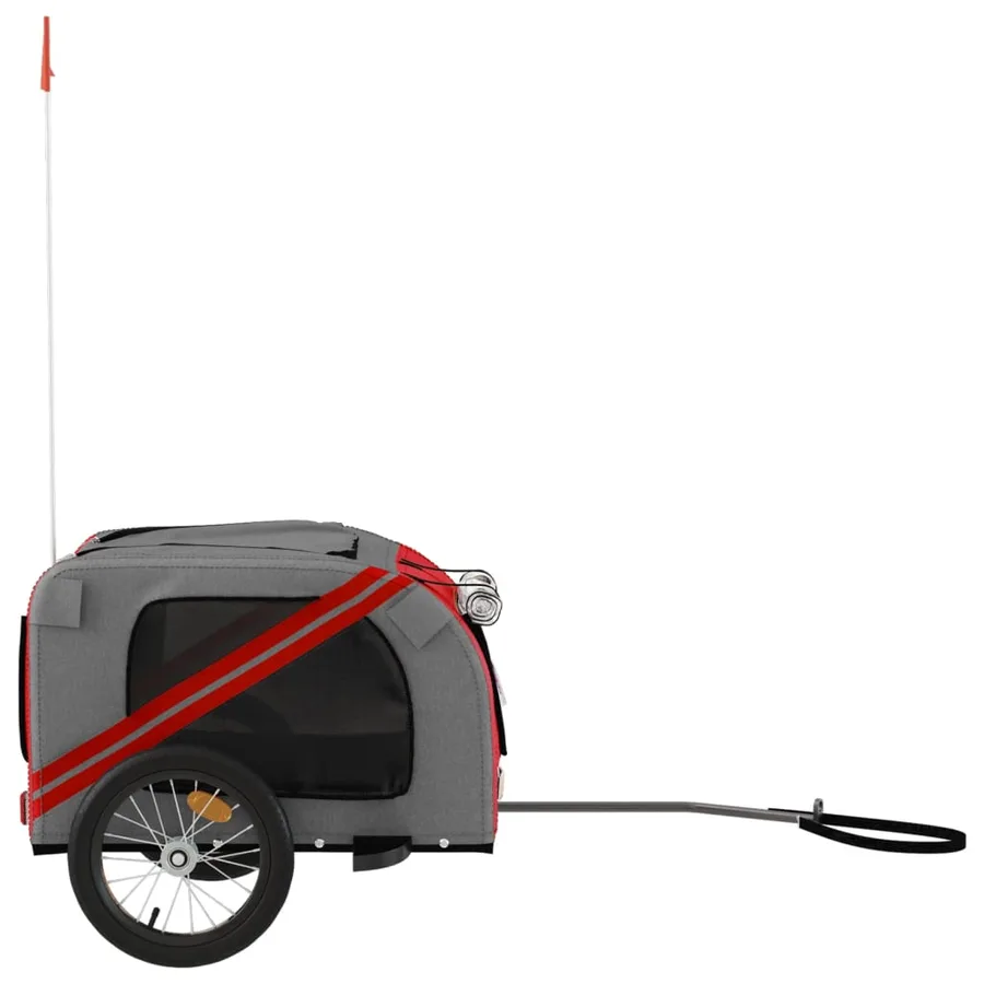 Remorque de vélo pour animaux de compagnie rouge et gris - 6
