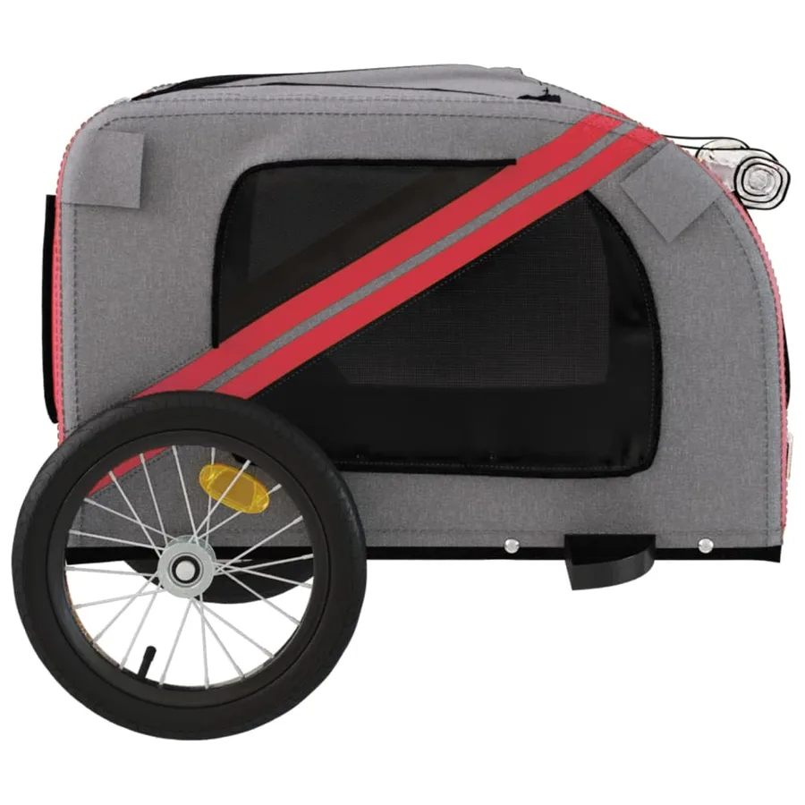 Remorque de vélo pour animaux de compagnie rouge et gris - 7