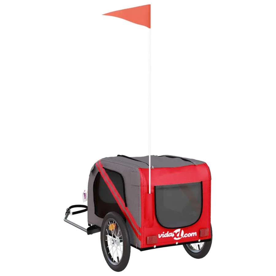 Remorque de vélo pour animaux de compagnie rouge et gris - 8