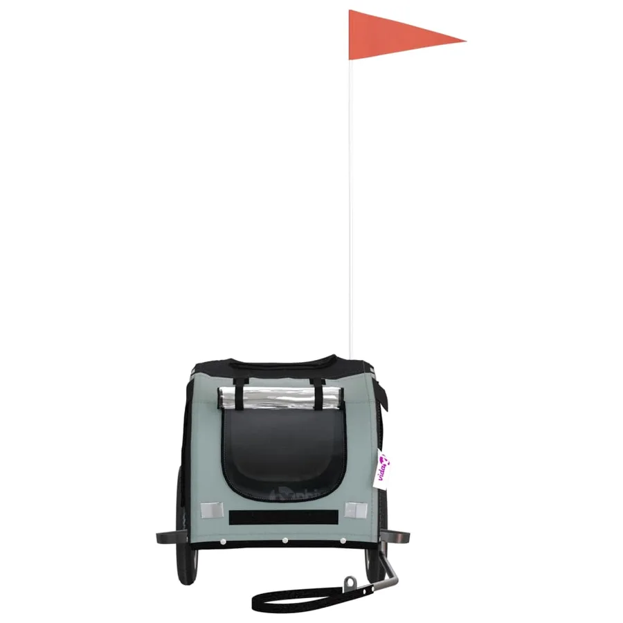 Remorque de vélo pour animaux de compagnie gris et noir - 4