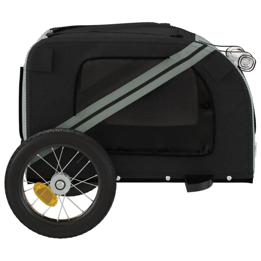 Remorque de vélo pour animaux de compagnie gris et noir - 7