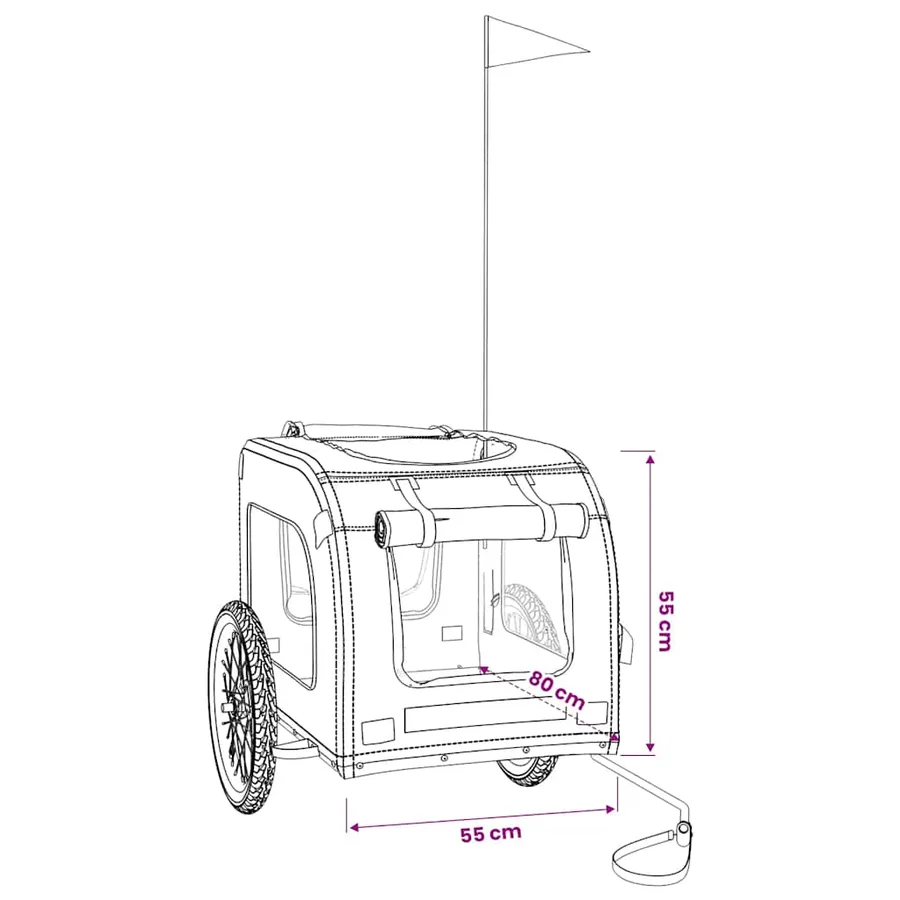 Remorque de vélo pour animaux de compagnie rouge et gris - 13